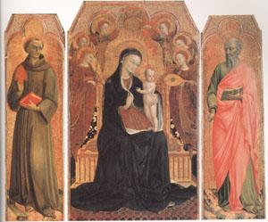 Stefano di Giovanni Sassetta Viirgin and child Enthroned with six Angels (mk05) oil painting image